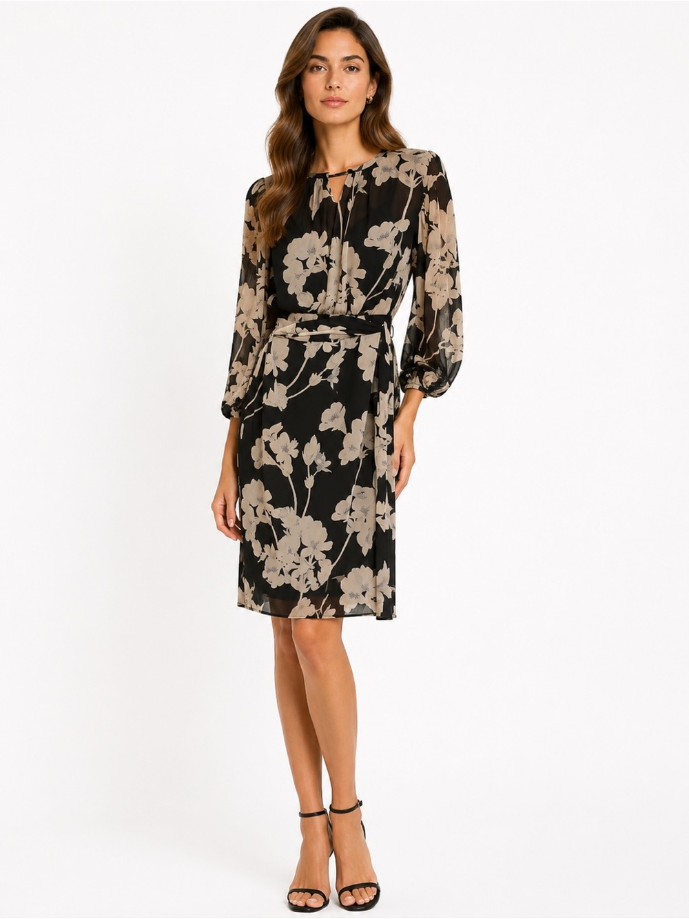 Club Monaco floral midi dress *missing button*